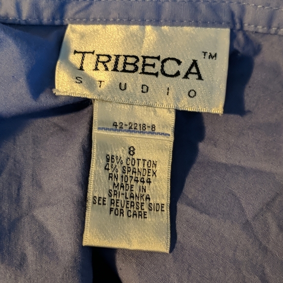 Tribeca Studio blue button-down blouse - Picture 4 of 4